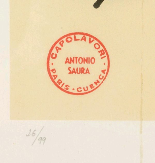 Antonio Saura "Dancé du Soleil " 1996 Litografía - Imagen 2